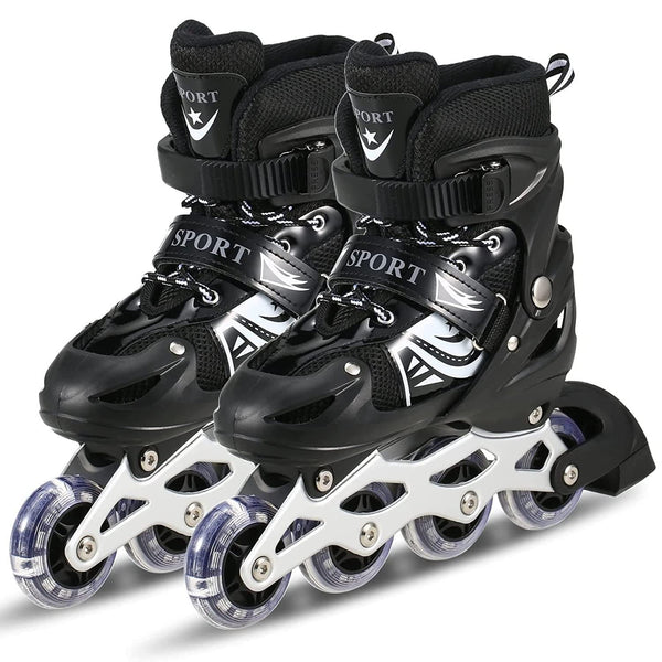 AM0148 Adjustable Inline Roller Skating Shoes with LED Flash Lights