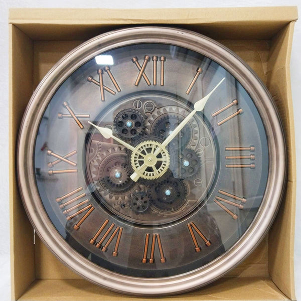 AM6251 Antique Copper Finish Skeleton Gear Wall Clock