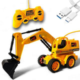 AM6019 6-Function Heavy Excavator Toy – Remote Control Shovel Loader with Lights & Sounds (Rechargeable)