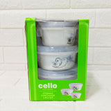 Di0240 Cello Storage Container Set - 3-Piece -  Large, Medium & Small Sizes With Lids