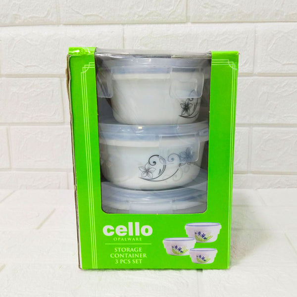 Di0240 Cello Storage Container Set - 3-Piece -  Large, Medium & Small Sizes With Lids