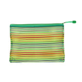 AM5227 Transparent Colorful Rainbow Stripe Multipurpose Bag, Fridge Bag with Zipper - 22.5x17Cm - Small (Pack of 1)