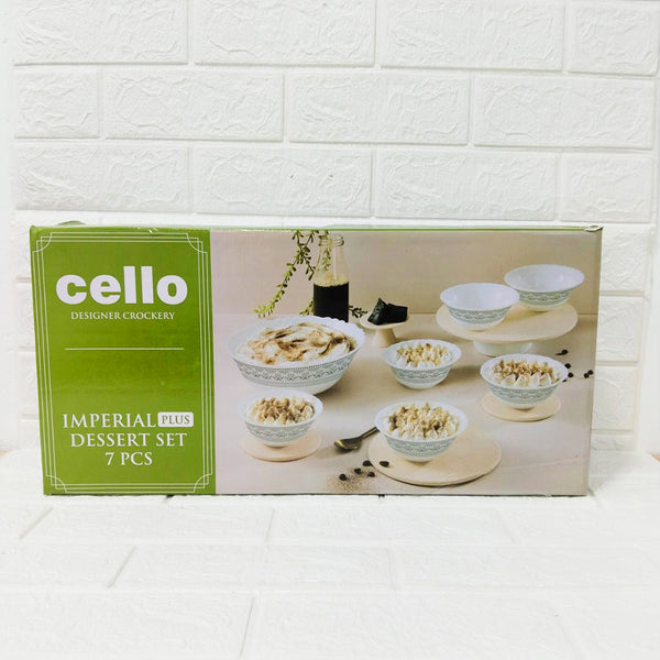 Di0229 Cello Crockery Imperial Plus Dessert Set – 7 Pcs (Oxford Design)