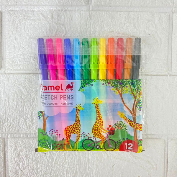 AM6292 Camel Bold Sketch Pens 12 Shades (Multicolor)