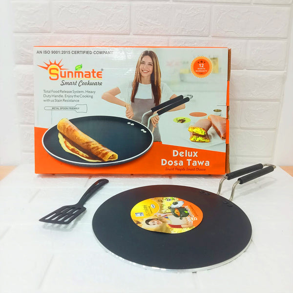 AM6140 Sunmate Deluxe Dosa Tawa – Premium Gold Series (4.0 mm Thick Non-Stick Tawa)