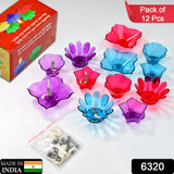 6320 Magical Reflection Diya Set with 6 Attractive Design Cup (Set Of 12 Pieces) DeoDap