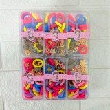 AM6379 Small Colorful Kids Hair Accessories Set - Hair Ties & Clips in a Box