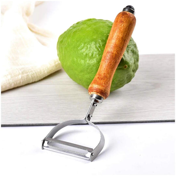 3484 Stainless Steel Potato Vegetable Peeler Scrapper with Wooden Handle