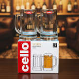 AM6654 Cello Stern Glass Beer Mug Set - 355ml (Set of 2)