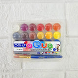 AM6091 Doms Aqua 24 Shades Water Color Cakes Box With Brush