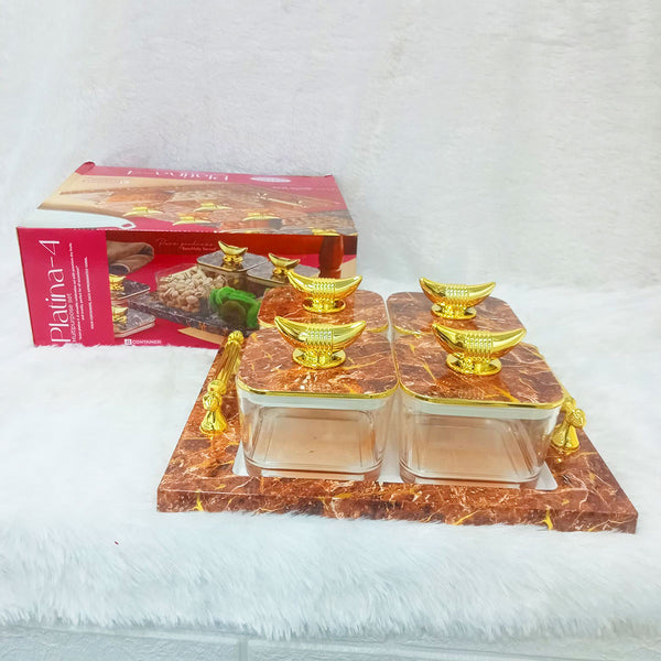 AM6172 Asian Platina 4-Piece Multipurpose Dry Fruit Box