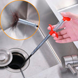 AM5865 Flexible Drain Clog Remover Tool (160cm) with Grabber for Hair & Debris,Cleaning Tool for Pipes