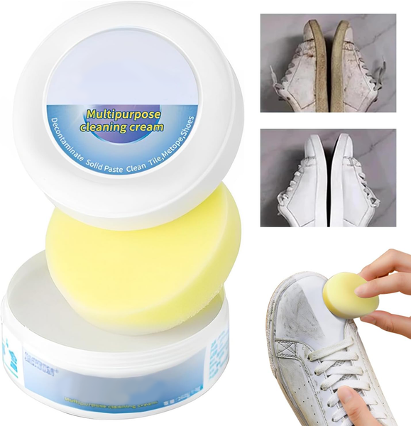 Shoe Cleaning Cream with Sponge