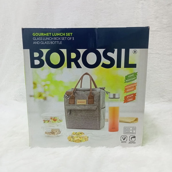 AM6174 Borosil Gourmet Square Glass Lunch Box Set