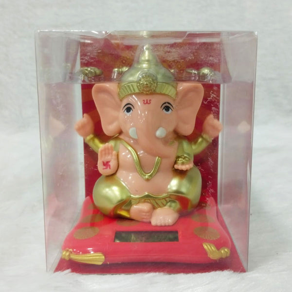 AM6242 Hand Moving Lord Ganesh Idol - Solar-Powered Base