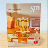 AM5970 3-Compartment Beverage Dispenser with Golden Tap & Stand (Each 1850 ml)