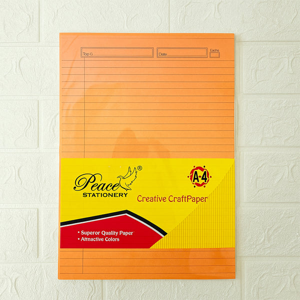 AM6051 A4 Size One Side Ruled Colour Sheets for Project/Assignment/Practical/Homework (20 SHEETS)