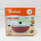 AM6141 Sunmate Deep Kadai with Steel Lid (2.5ltr)– Hammertone Series (Non-Stick Cookware)
