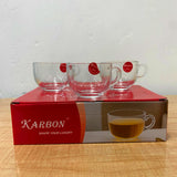 AM5976 Karbon Transparent Tea Cup Set of 6 Pcs - 150 ml