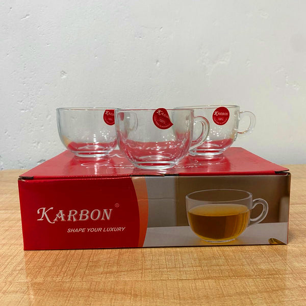 AM5976 Karbon Transparent Tea Cup Set of 6 Pcs - 150 ml