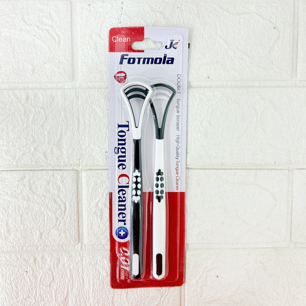 AM3661 Tongue Cleaner Double Tongue Scaper 2 Pcs Set (Multicolour)