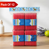 AM6719 Multicolour Foam Pad Sponge & Plastic Scrub Pads - (Pack Of 12)