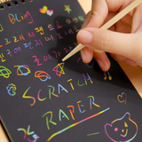 AM5279 Scratch Mini Notebook with Wooden Stylus for Kids Art (size- 10x14cm, Pack of 1 Pcs)