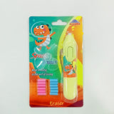 AM5907 Cartoon Print Electric Pencil Erasers with Fan and 12 Refills Set for Kids (Pack of 1)