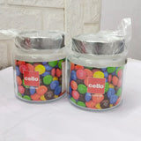 AM5163 CELLO Round Fresh Glass Storage Jar, 580ml (Set of 2)