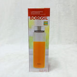 AM6163 Borosil Crysto Slim Glass Bottle with Sliver SS Lid - 1 Ltr
