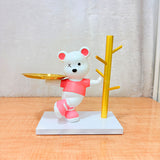 TM0011 Modern Cute Handy Bear Figurine with Jewelry Tray and Tree Stand
