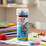 AM3387 Camel Plastic Crayons 28 Shades, Sharpener & Eraser Assorted