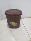 3636 Brown Plastic Pedal Dustbin, For Home- 8 Ltr