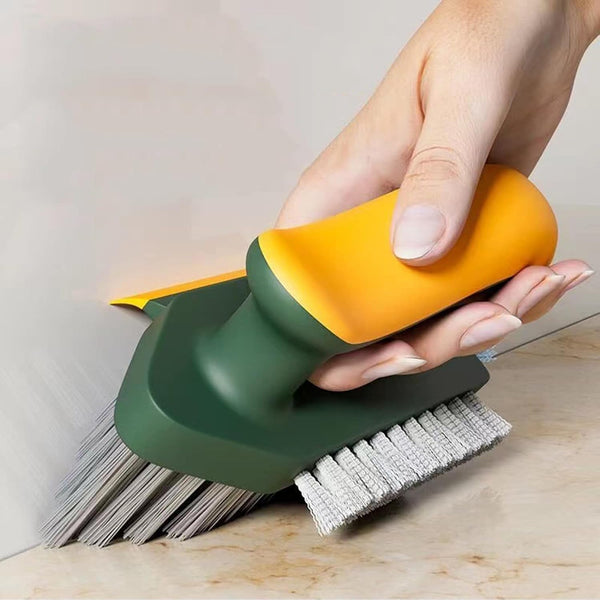 3093 4 in 1 with Squeegee, Bathroom Cleaning Brushes, V-Shape Gap Scrub Brush