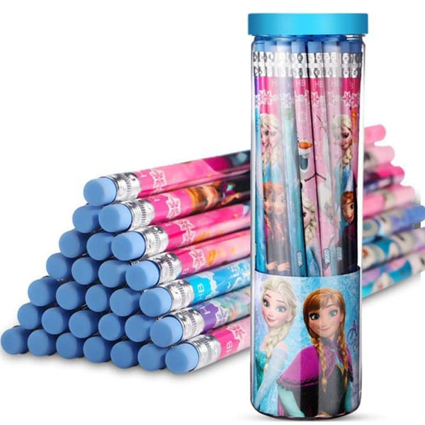 AM0099 Cartoon Printed Pencils With Top Eraser - Set Of 30