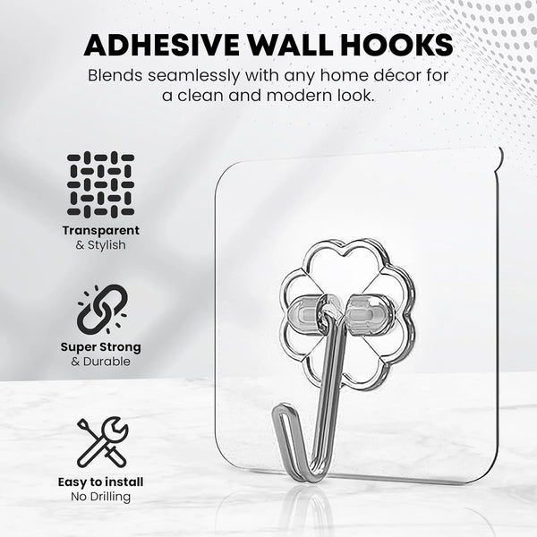 AM6702 Multipurpose Strong Small Stainless Steel Adhesive Wall Hooks 5pcs
