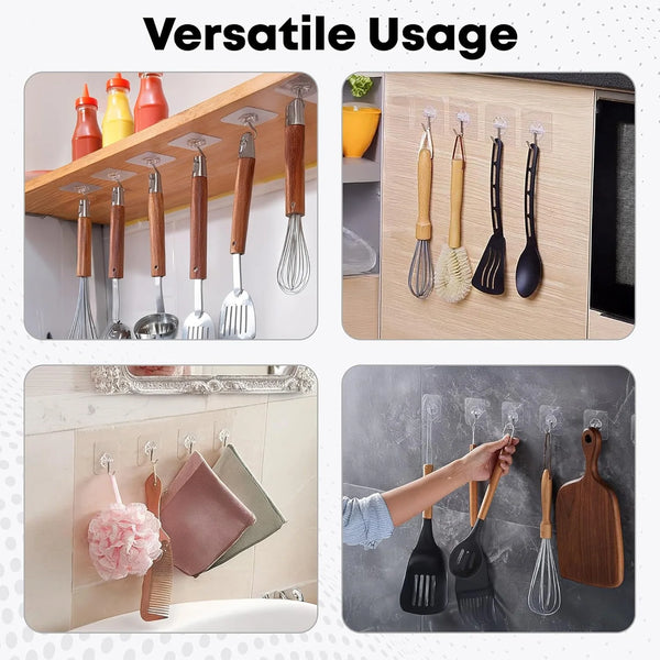 AM6702 Multipurpose Strong Small Stainless Steel Adhesive Wall Hooks 5pcs