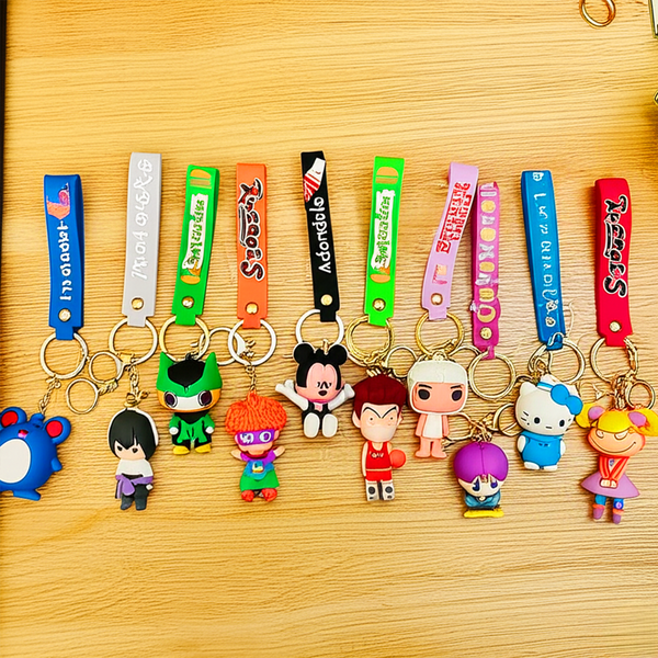 AM5645 3D Cartoon Characters Silicone Keychain- Multidesign