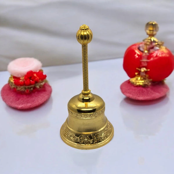 AM3609 Sacred Ghanti Big With Textured Opening for Pooja Mandir 1 Pcs