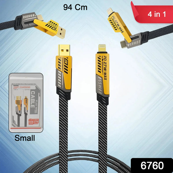 6760 4 in 1 Charging Cable 65W Cable (1 Pc / 94 Cm)