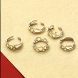 AM5877 Multicolor Latest Stylish Crystal Rings for Women - Pack of 5