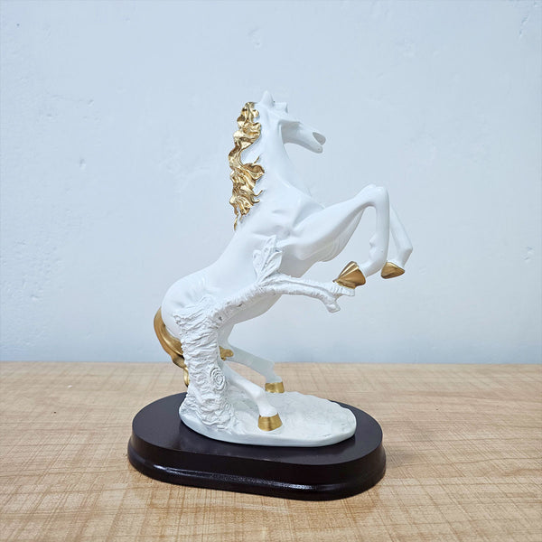 AM5928 Luxury White & Gold Horse Sculpture