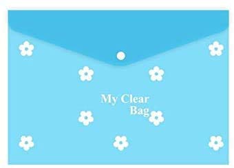 AM2166 My Clear Bag Transparent Plastic Button File Folder Multicolour