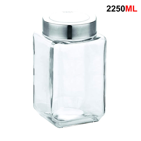 3521 Yera X-Series Square jar with see through cap, 2250ml (KSM2250) LOOSE