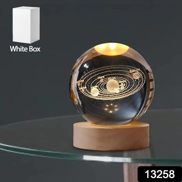 13258 3D Astronomy Night Lamp Crystal Ball lamps With Base (1 Pc)