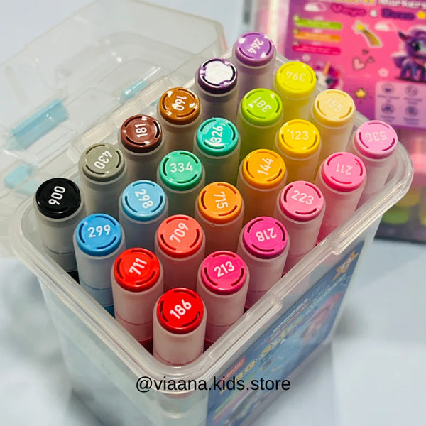 AM2451 Astro Marker Water Based Colour Markers Double Head Washable Markers HMC-9179 24Pcs Multicolour