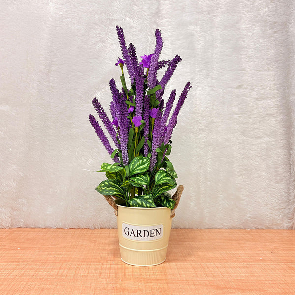 TM0027 Artificial Flower and Succulent Arrangements in Decorative Pot [Set of 1]