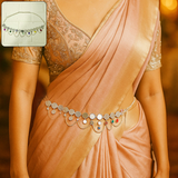 Di0046 Oxidized Silver Dangler Kamarbandh with Colorful Beads and Cowrie Shells (Multidesign)