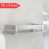 AM6058 Stainless Steel Bathroom Shelf (12x5 Inch) - Wall-Mounted Bath Accessories Holder