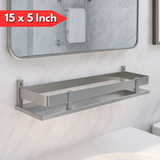 AM6059 Stainless Steel Wall Mounted Bathroom Shelf – (15 x 5 Inch)